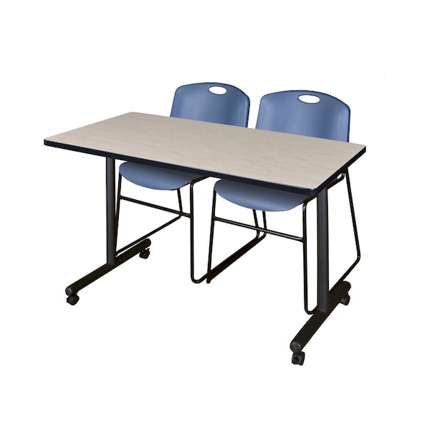 Kobe Rectangle Tables > Training Tables > Kobe Mobile Table & Chair Sets, 48 W, 24 L, 29 H, Maple MKTRCC4824PL44BE - main